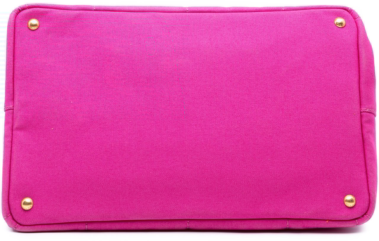 Prada Large Canvas Canapa Logo Satchel Roze