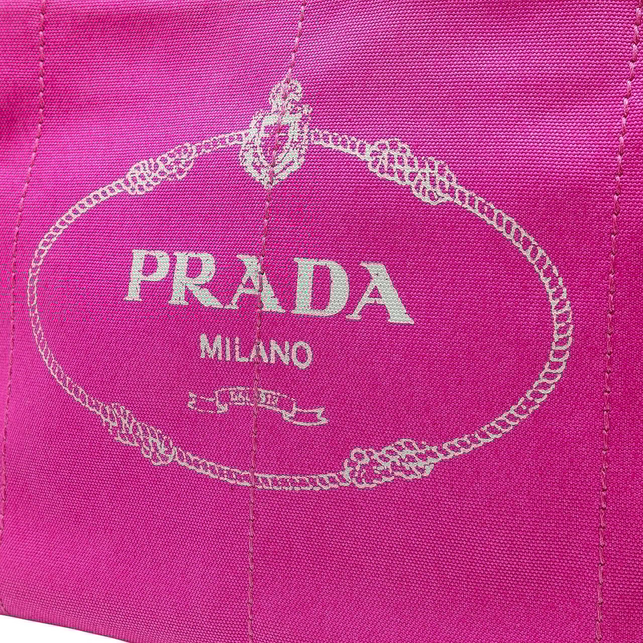 Prada Large Canvas Canapa Logo Satchel Roze