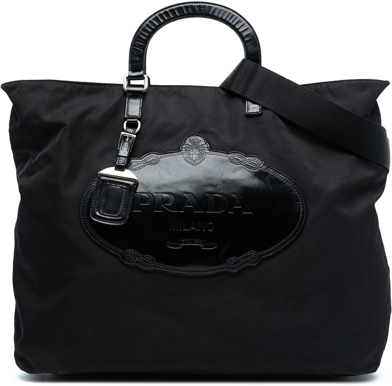 Prada Tessuto Canapa Logo Satchel Zwart