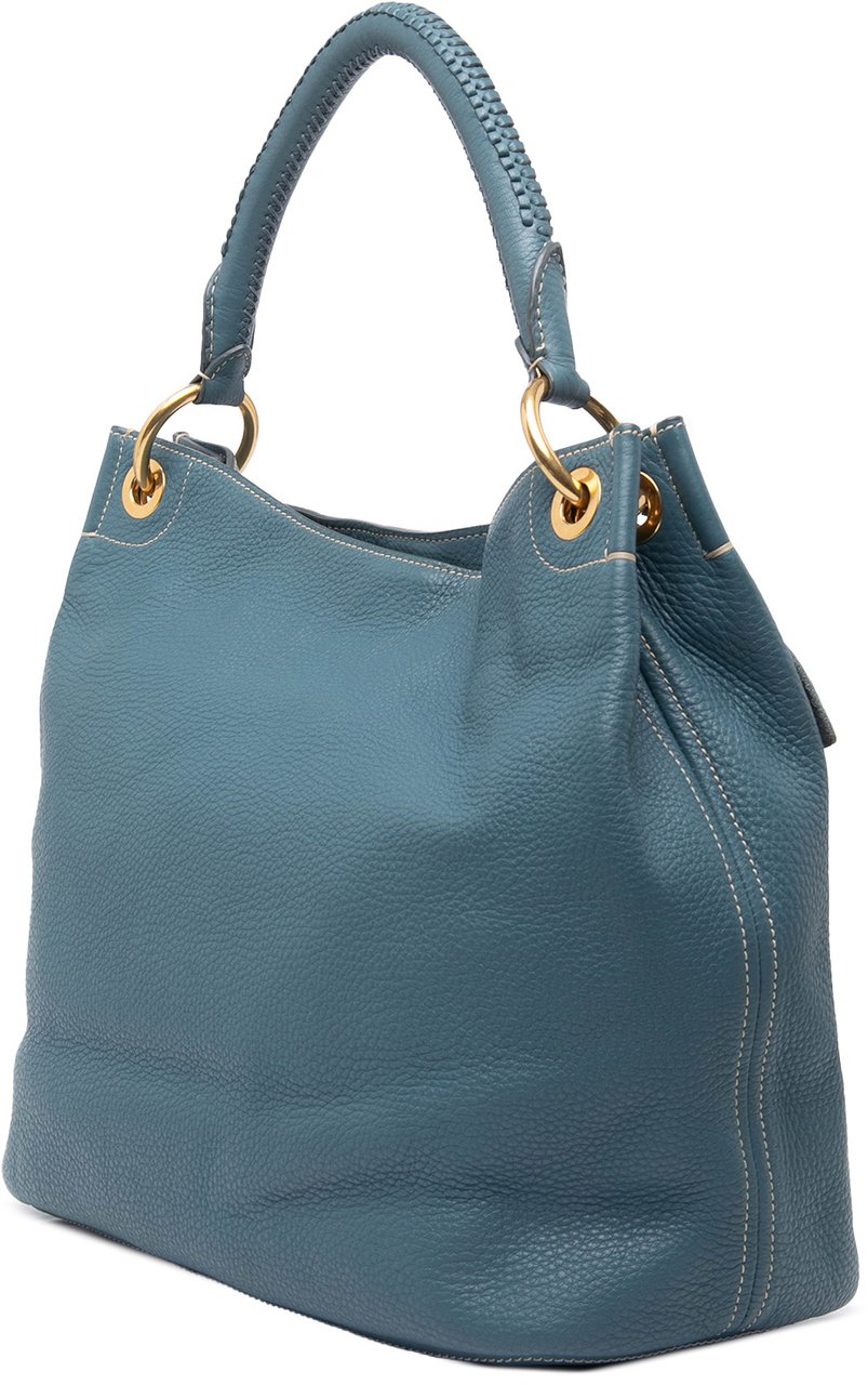 Prada Vitello Daino Hobo Blauw
