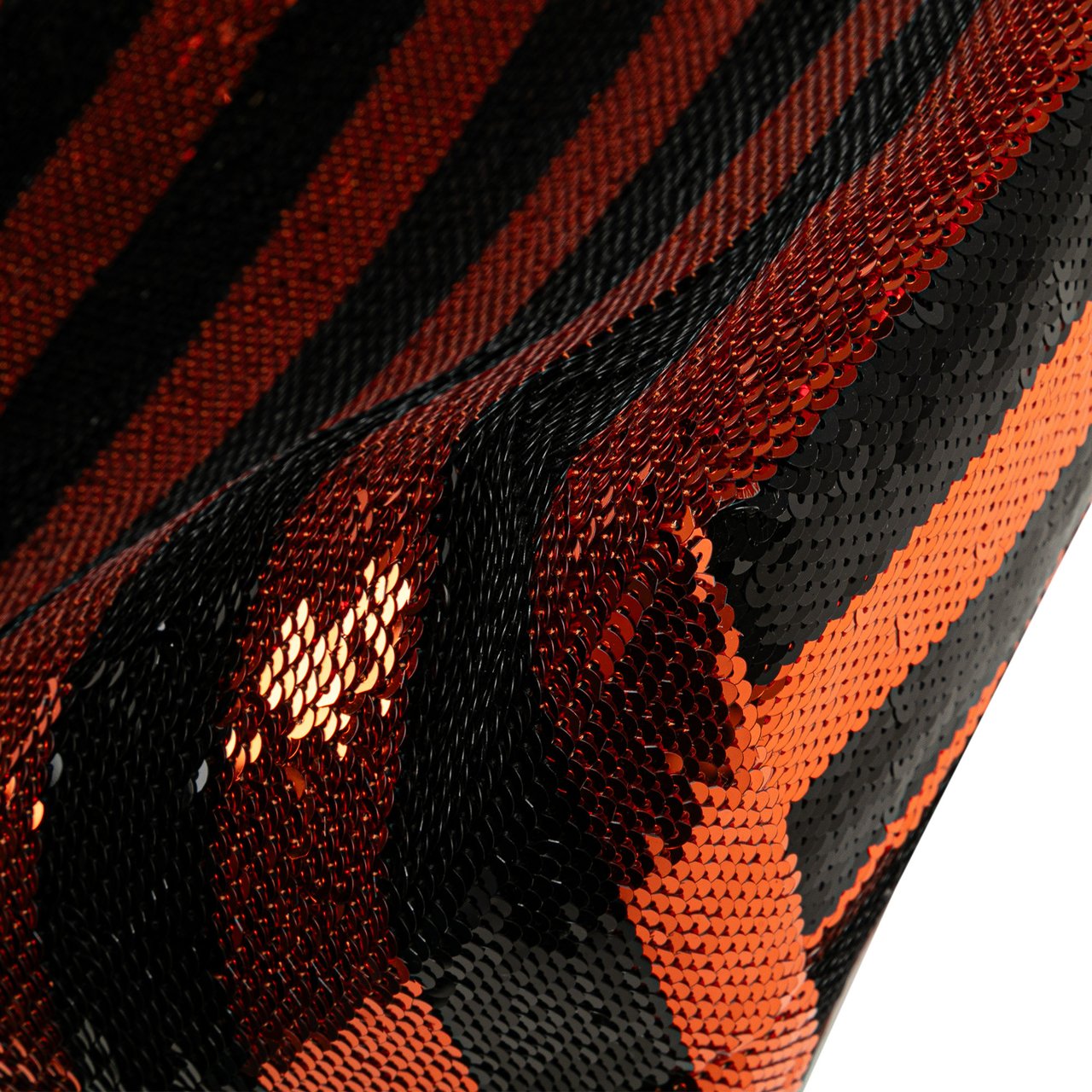 Prada Satin Sequin Stripes Tote Oranje