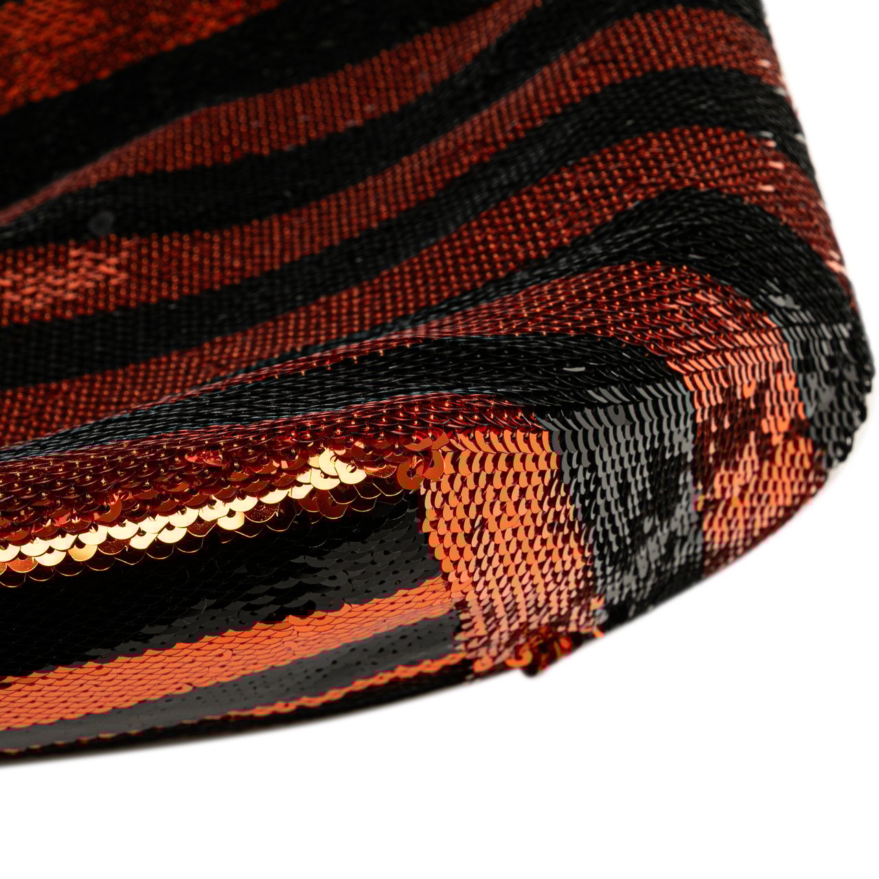 Prada Satin Sequin Stripes Tote Oranje