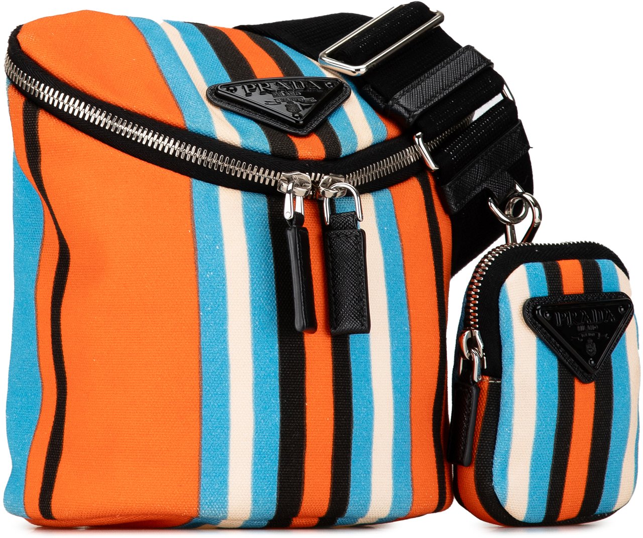 Prada Canapa Baiadera Crossbody Bag Oranje