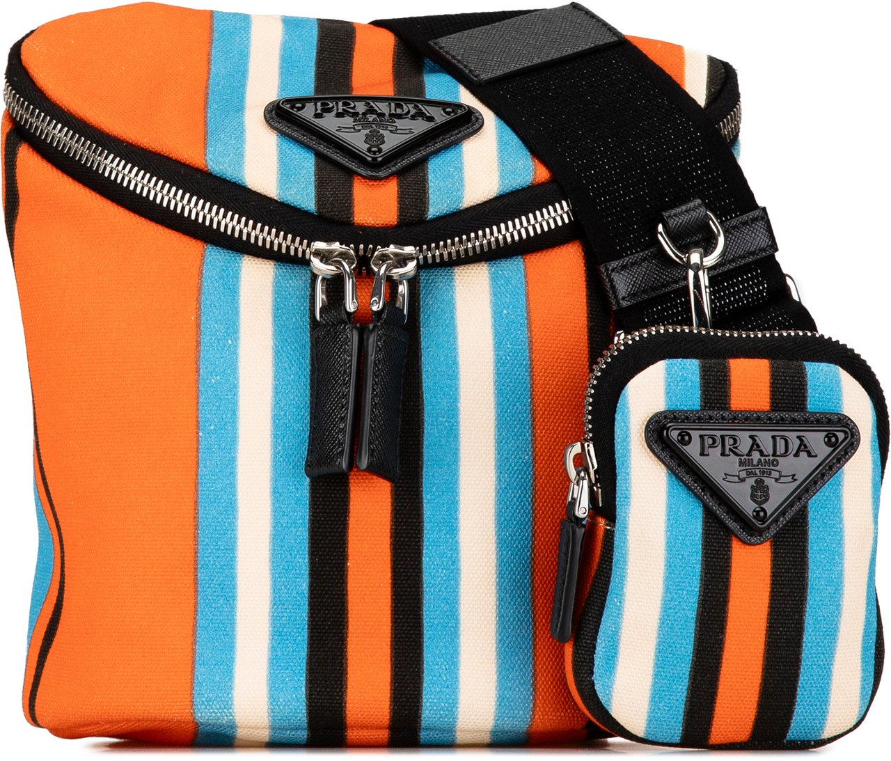 Prada Canapa Baiadera Crossbody Bag Oranje