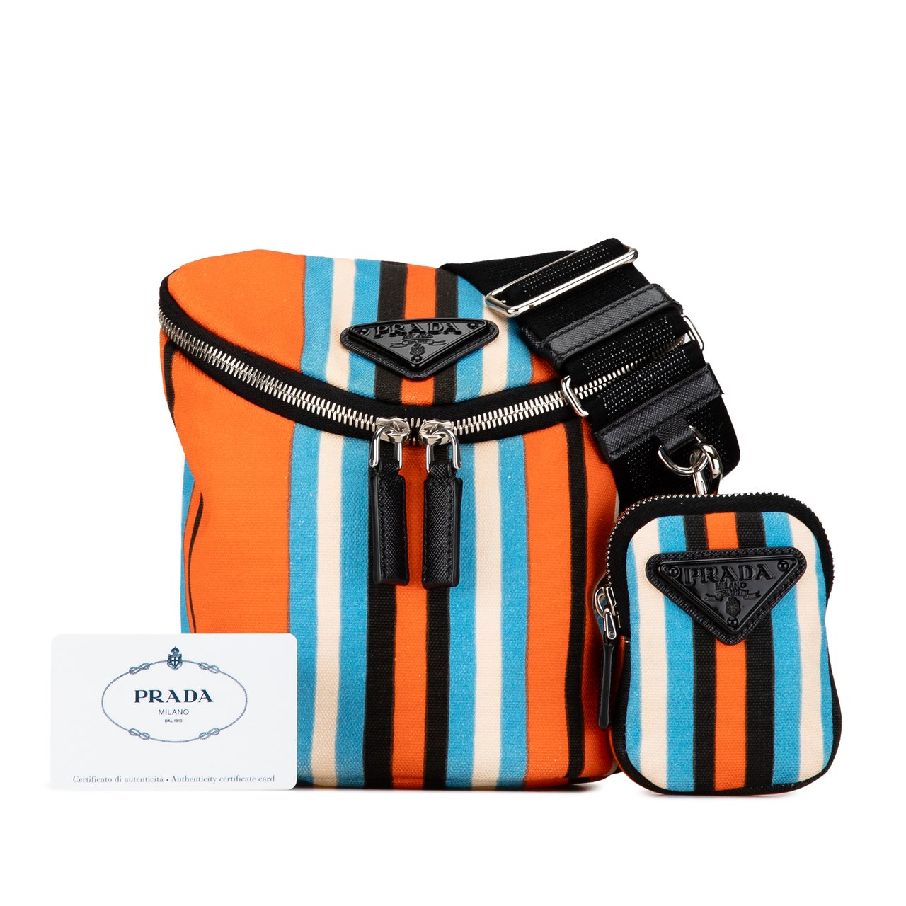 Prada Canvas Canapa Baiadera Crossbody Oranje