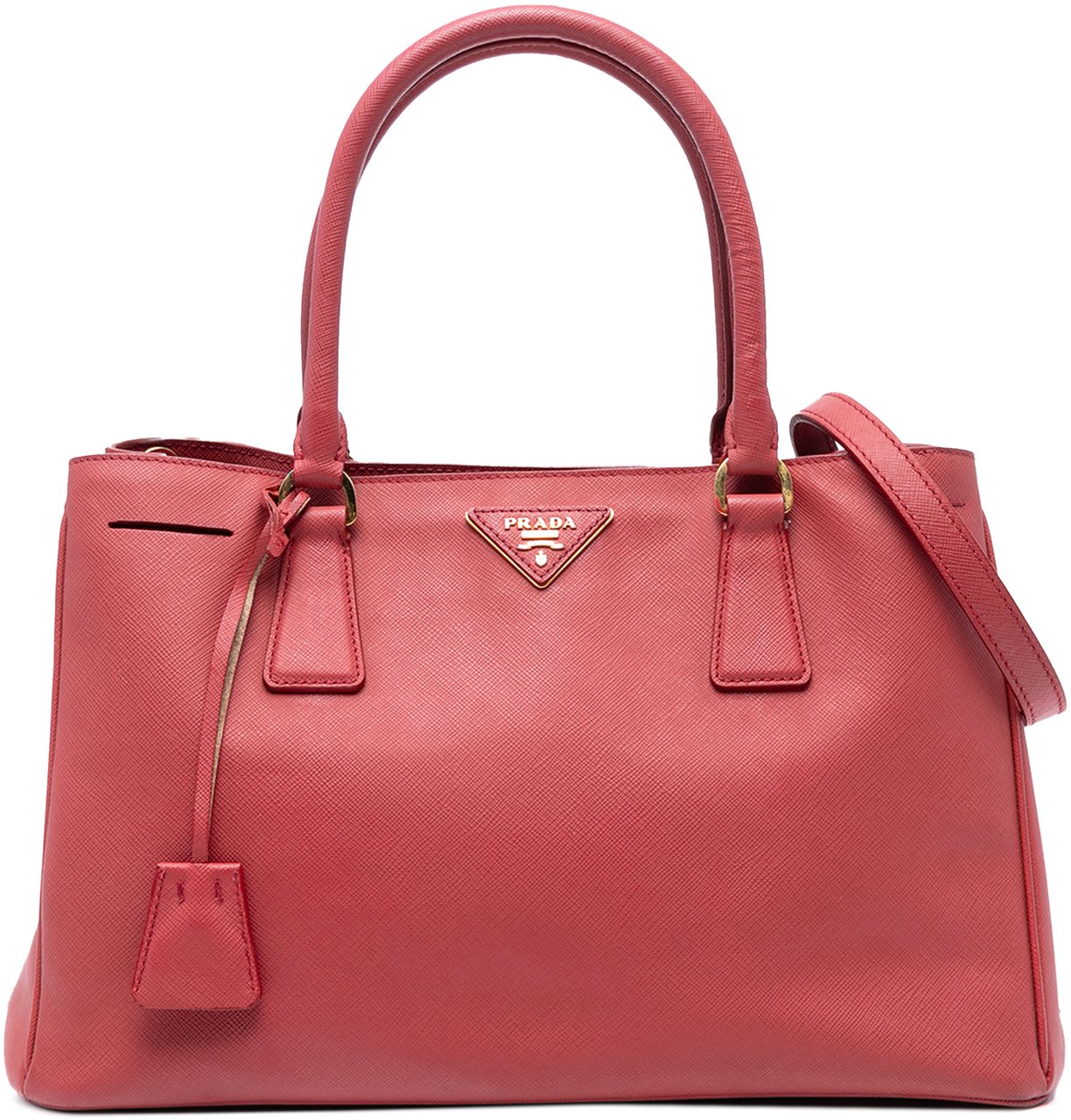 Prada Medium Saffiano Lux Galleria Satchel Rood