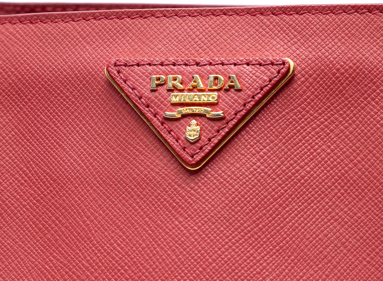 Prada Medium Saffiano Lux Galleria Satchel Rood