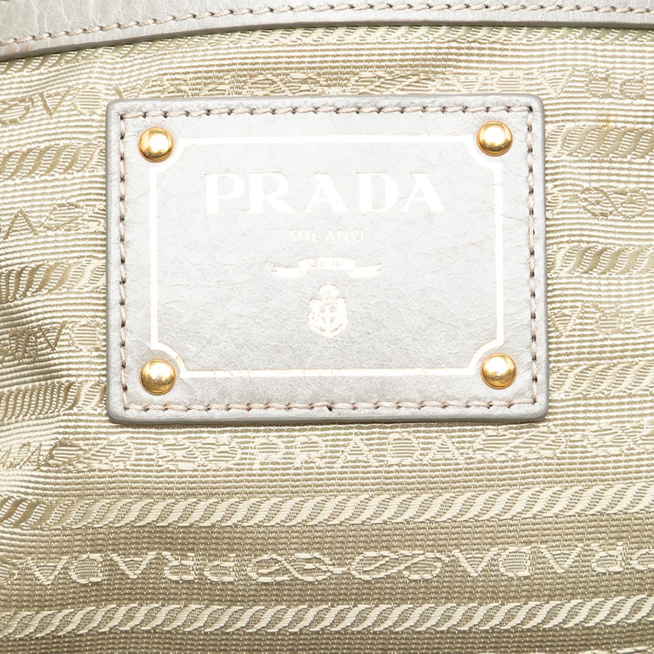 Prada Vitello Shine Satchel Grijs