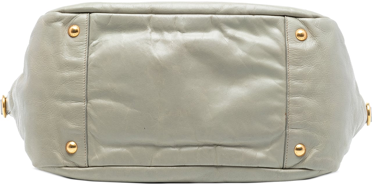 Prada Vitello Shine Satchel Grijs