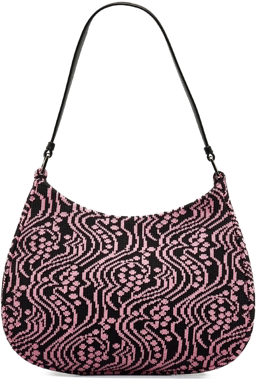 Prada Maglia Jacquard Knit Cleo Bag Roze