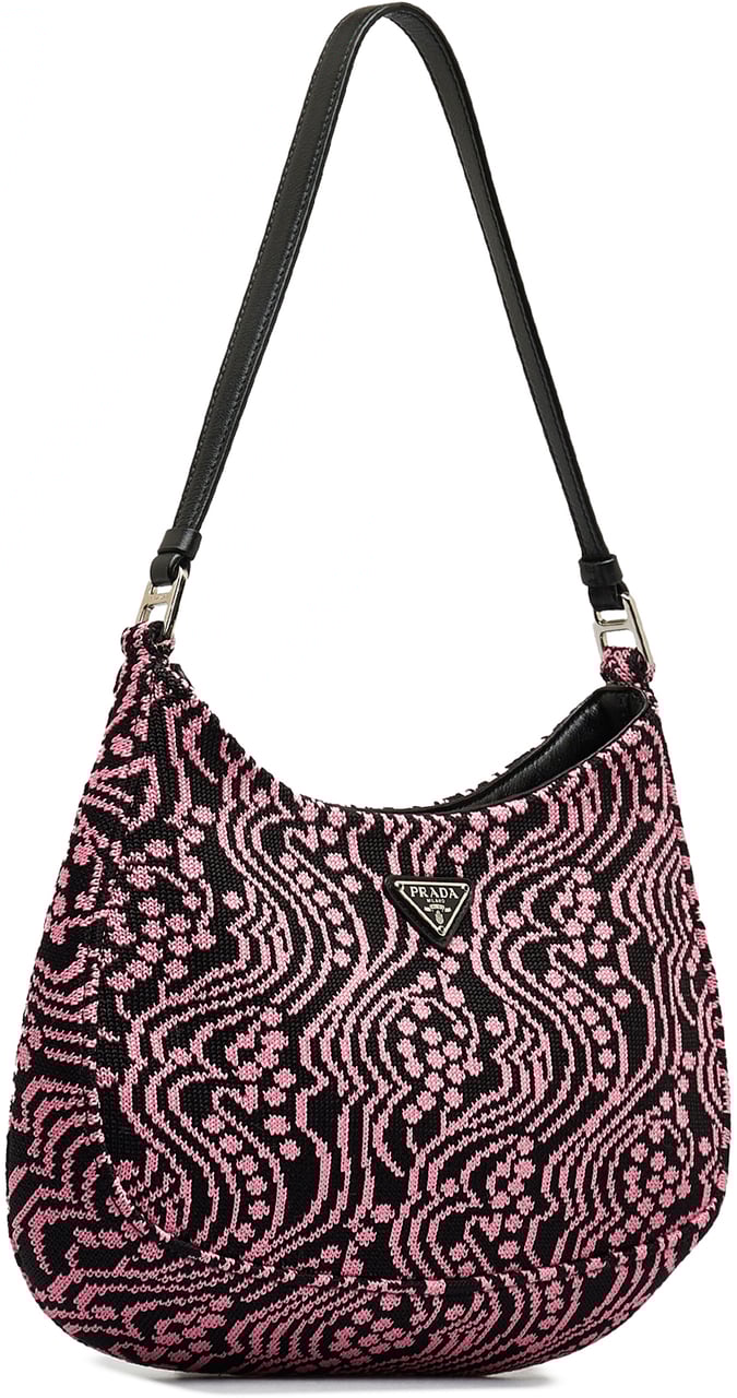 Prada Maglia Jacquard Knit Cleo Bag Roze