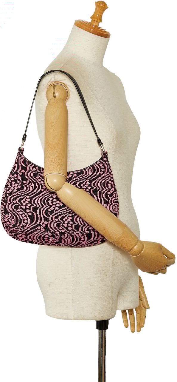 Prada Maglia Jacquard Knit Cleo Bag Roze