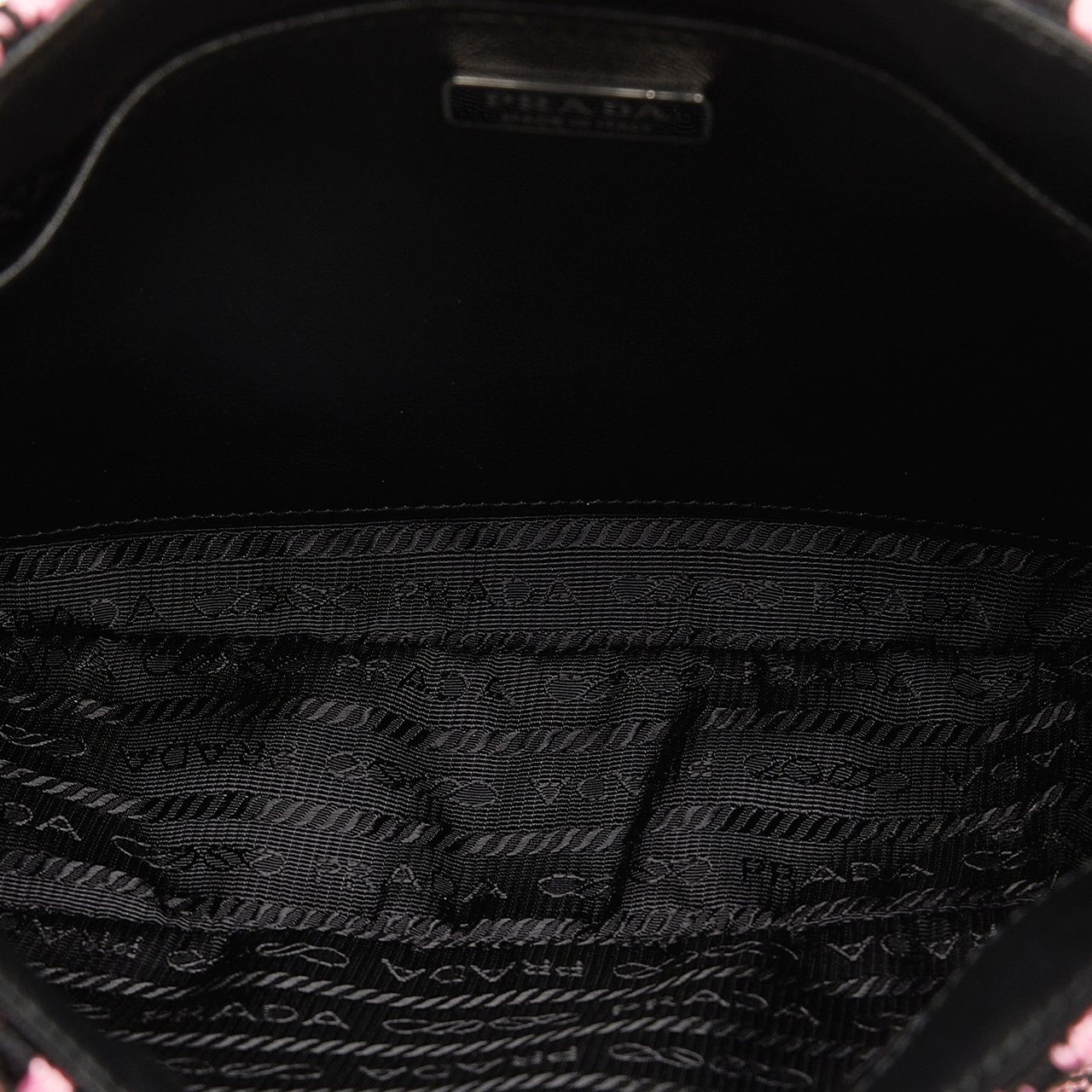 Prada Maglia Jacquard Knit Cleo Bag Roze