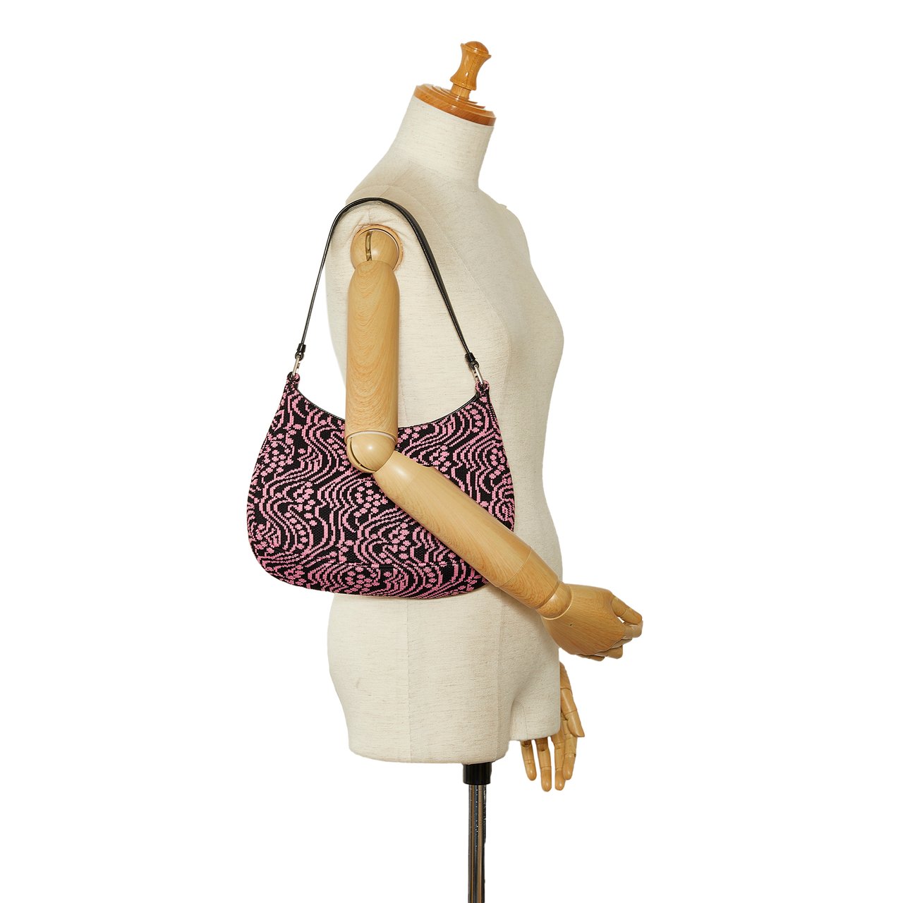 Prada Maglia Jacquard Knit Cleo Bag Roze