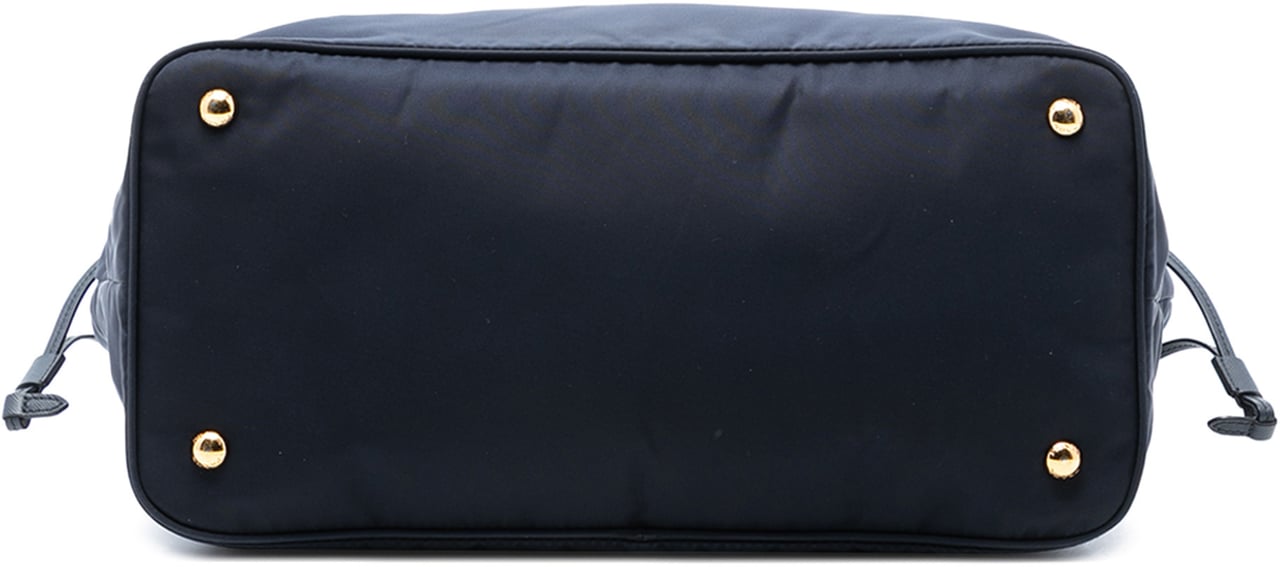 Prada Saffiano Trimmed Tessuto Open Convertible Tote Blauw