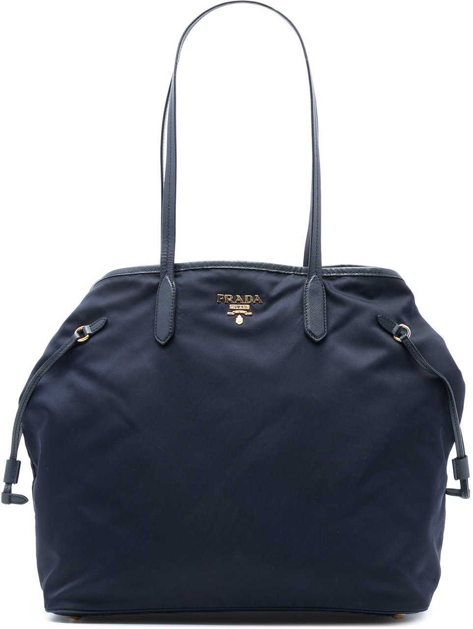 Prada Saffiano Trimmed Tessuto Open Convertible Tote Blauw