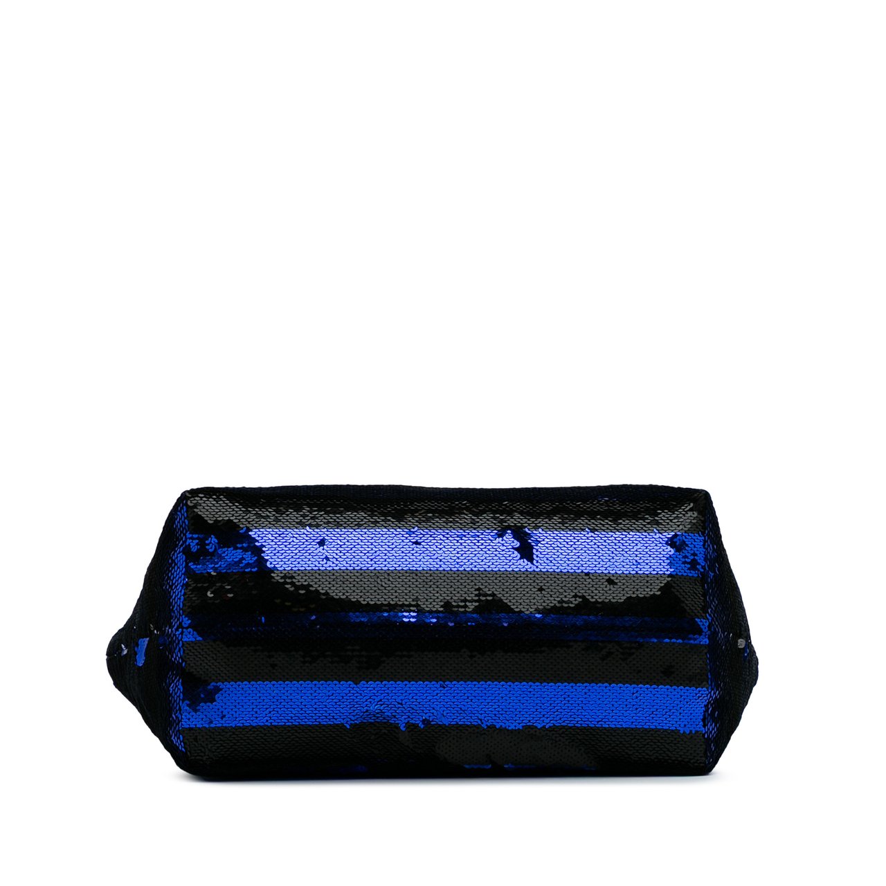 Prada Sequined Satin Stripes Tote Blauw