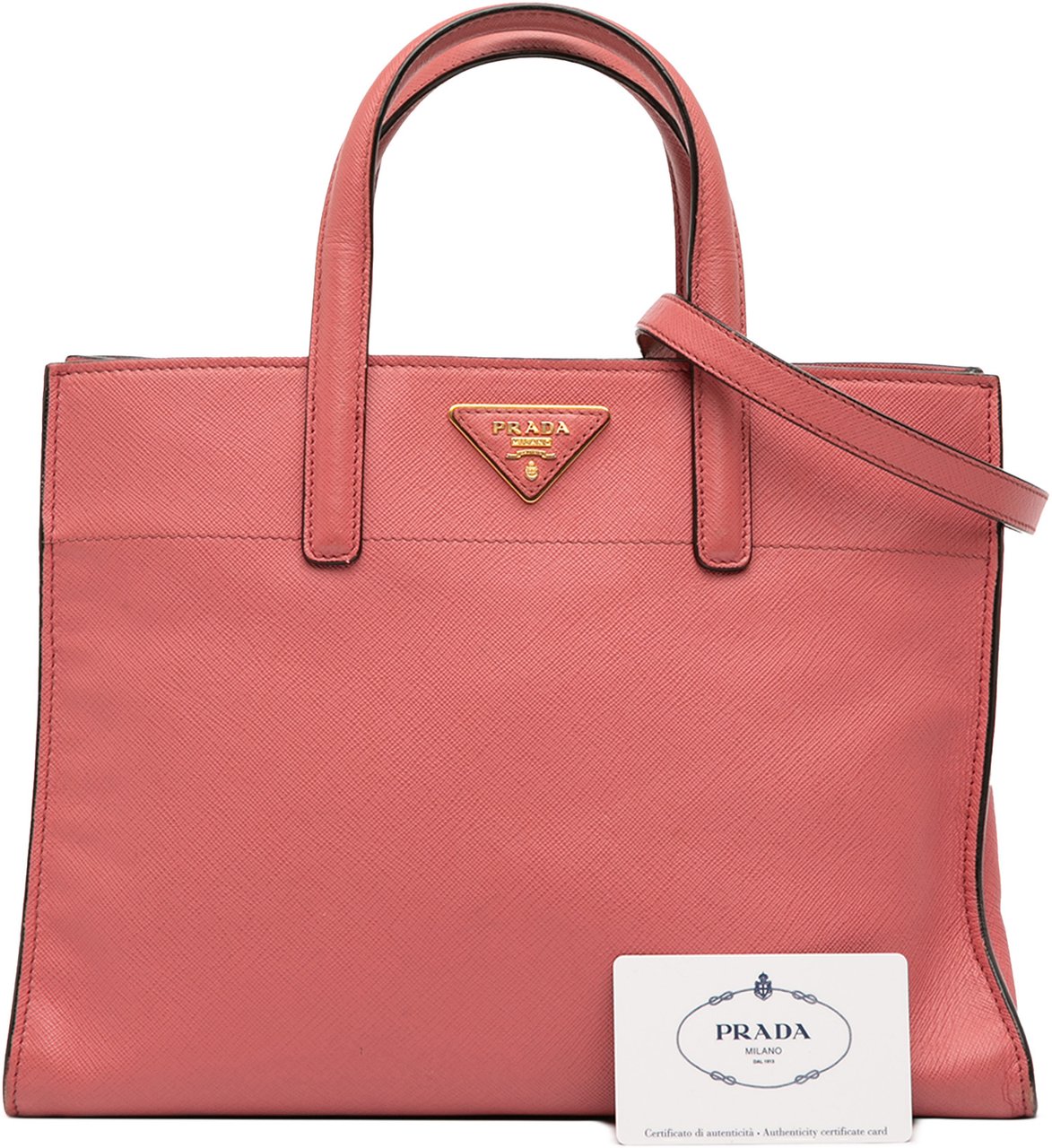 Prada Saffiano Soft Triple Pocket Tote Roze