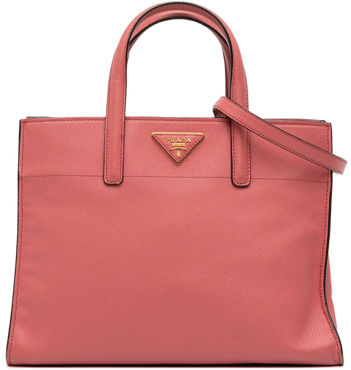 Prada Saffiano Soft Triple Pocket Tote Roze