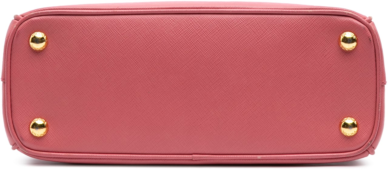 Prada Small Saffiano Lux Galleria Double Zip Satchel Roze