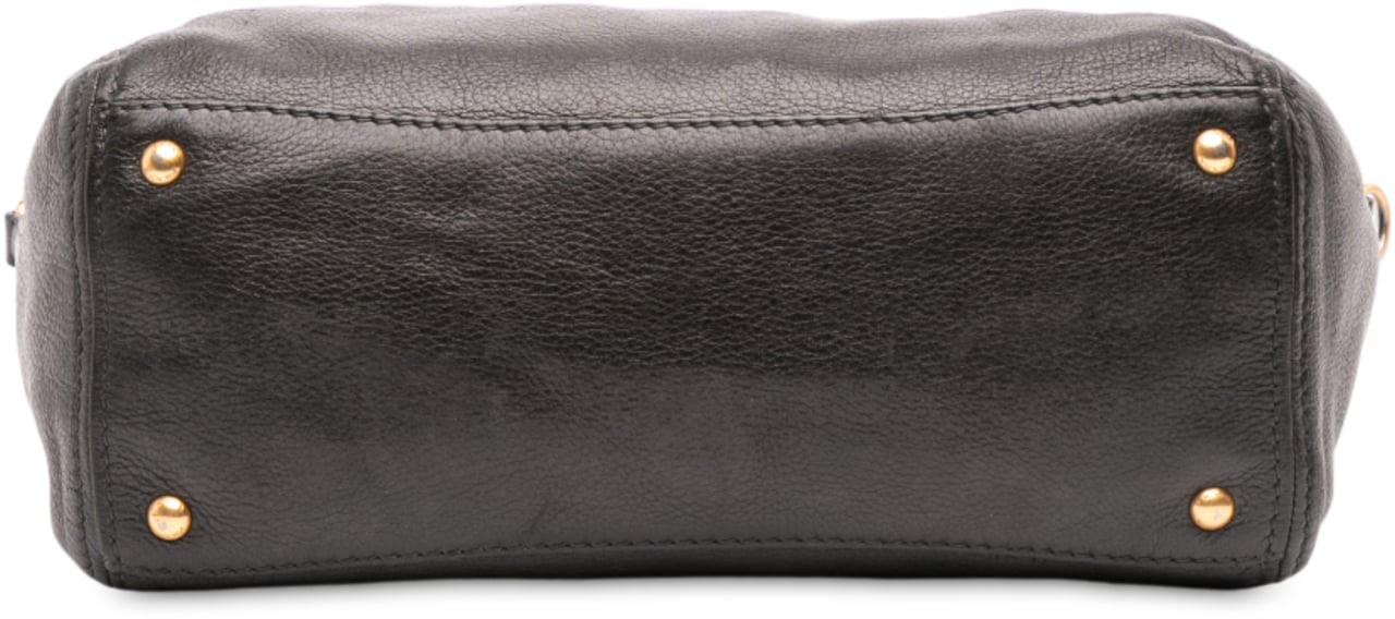 Prada Vitello Daino Frame Convertible Tote Zwart