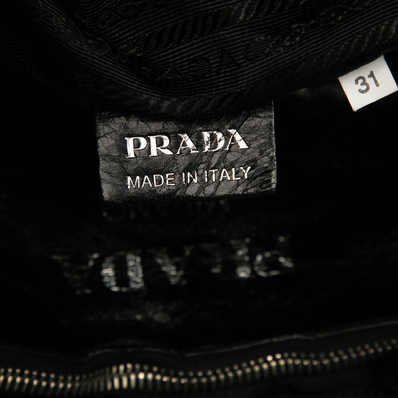Prada Nappa Leather Antique Skull Tote Zwart
