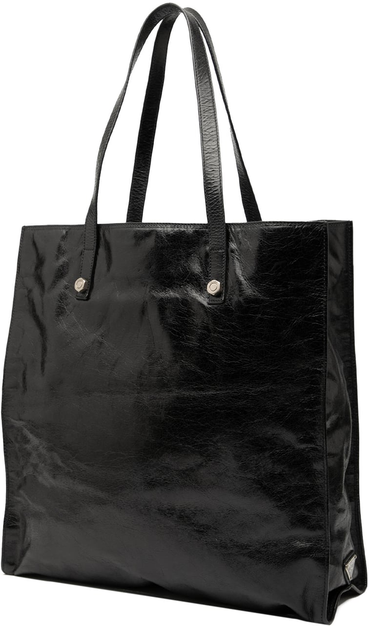 Prada Nappa Leather Antique Skull Tote Zwart