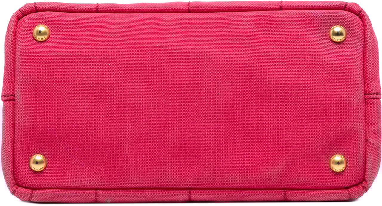 Prada Small Canvas Canapa Logo Satchel Roze
