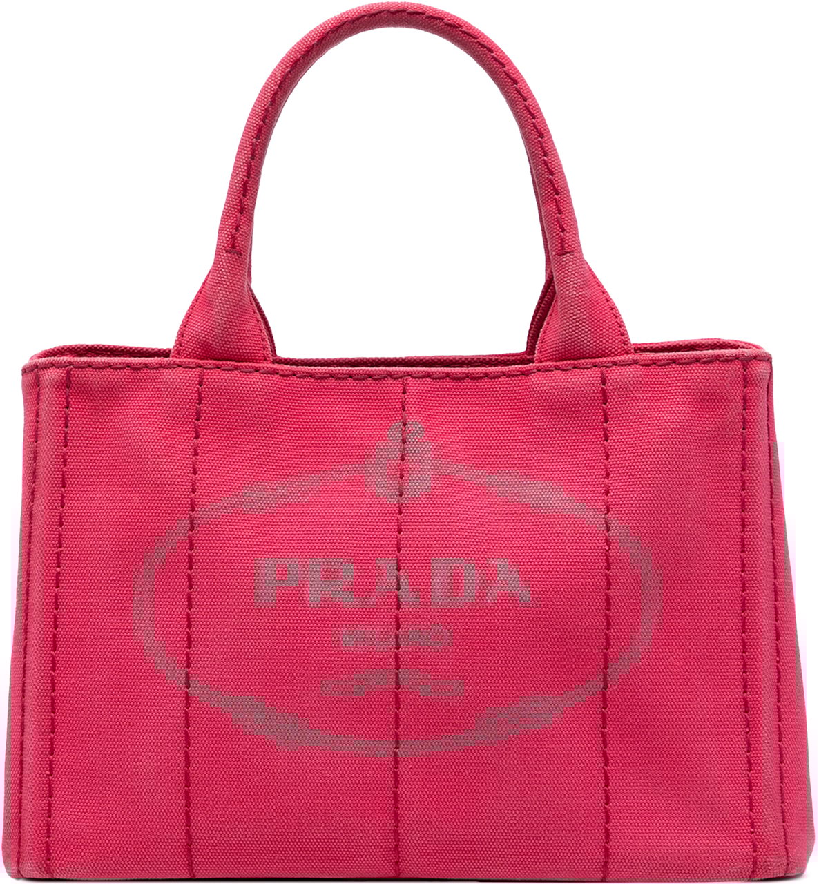 Prada Small Canvas Canapa Logo Satchel Roze