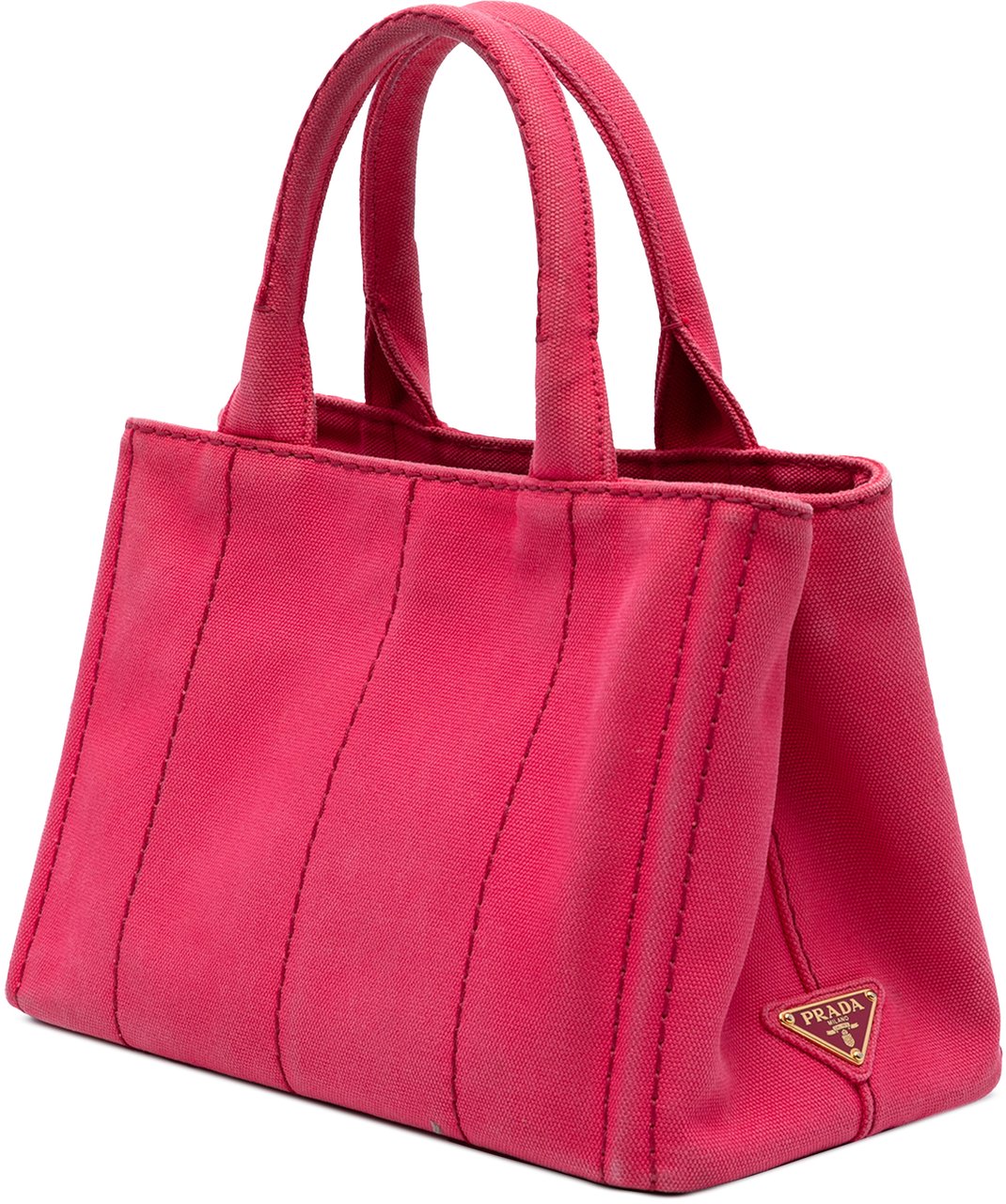 Prada Small Canvas Canapa Logo Satchel Roze