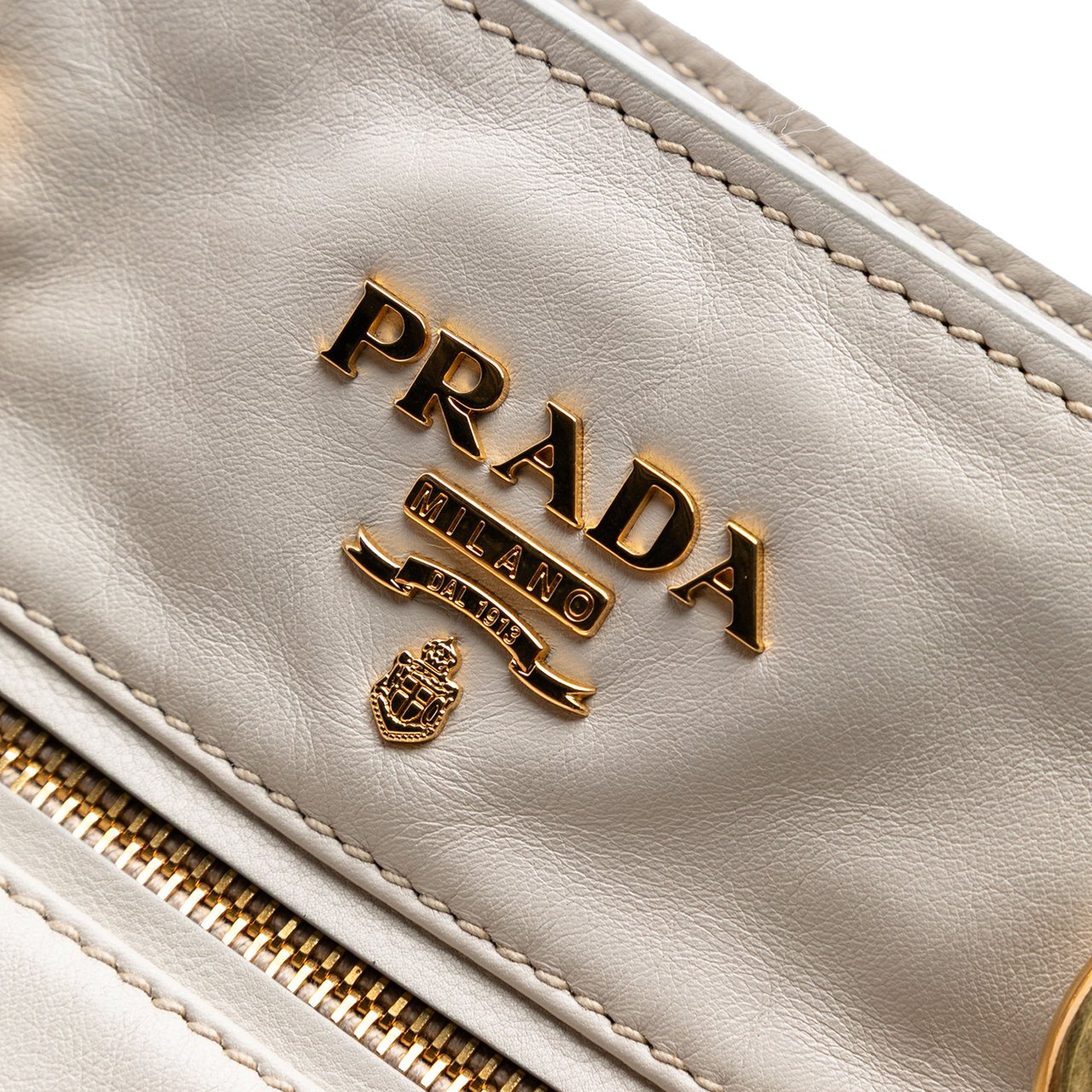 Prada Soft Calf Satchel Wit