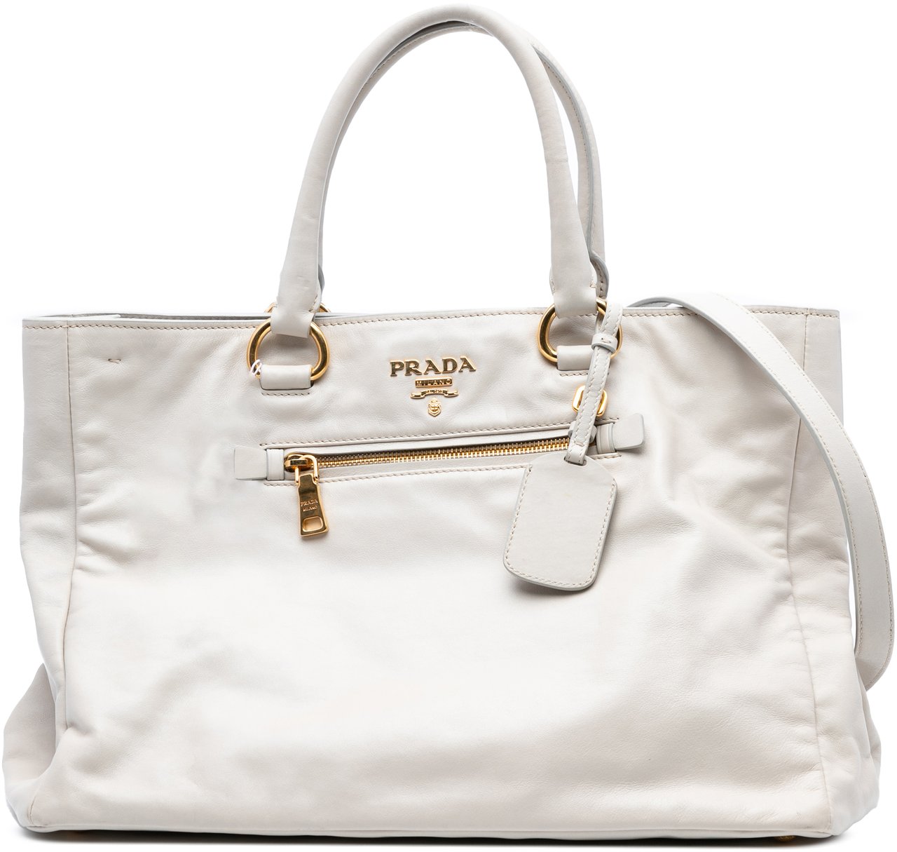 Prada Soft Calf Satchel Wit