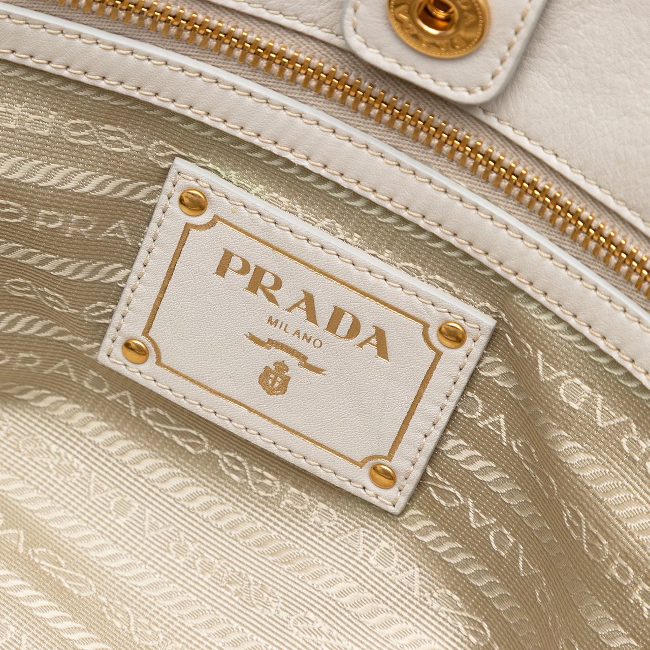 Prada Soft Calf Satchel Wit