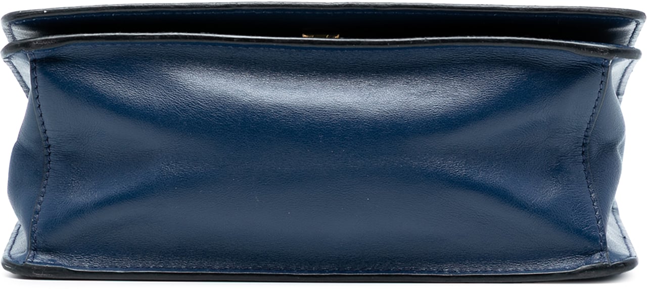 Prada Saffiano Lux Chain Crossbody Blauw