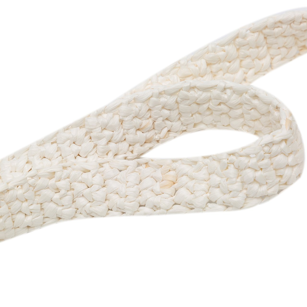 Prada Raffia Effect Crochet Logo Embroidered Tote Wit