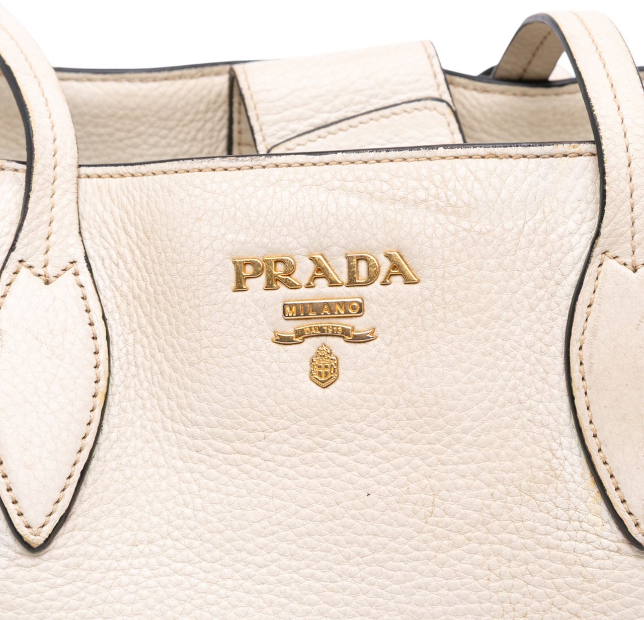 Prada Small Vitello Phenix Tote Wit