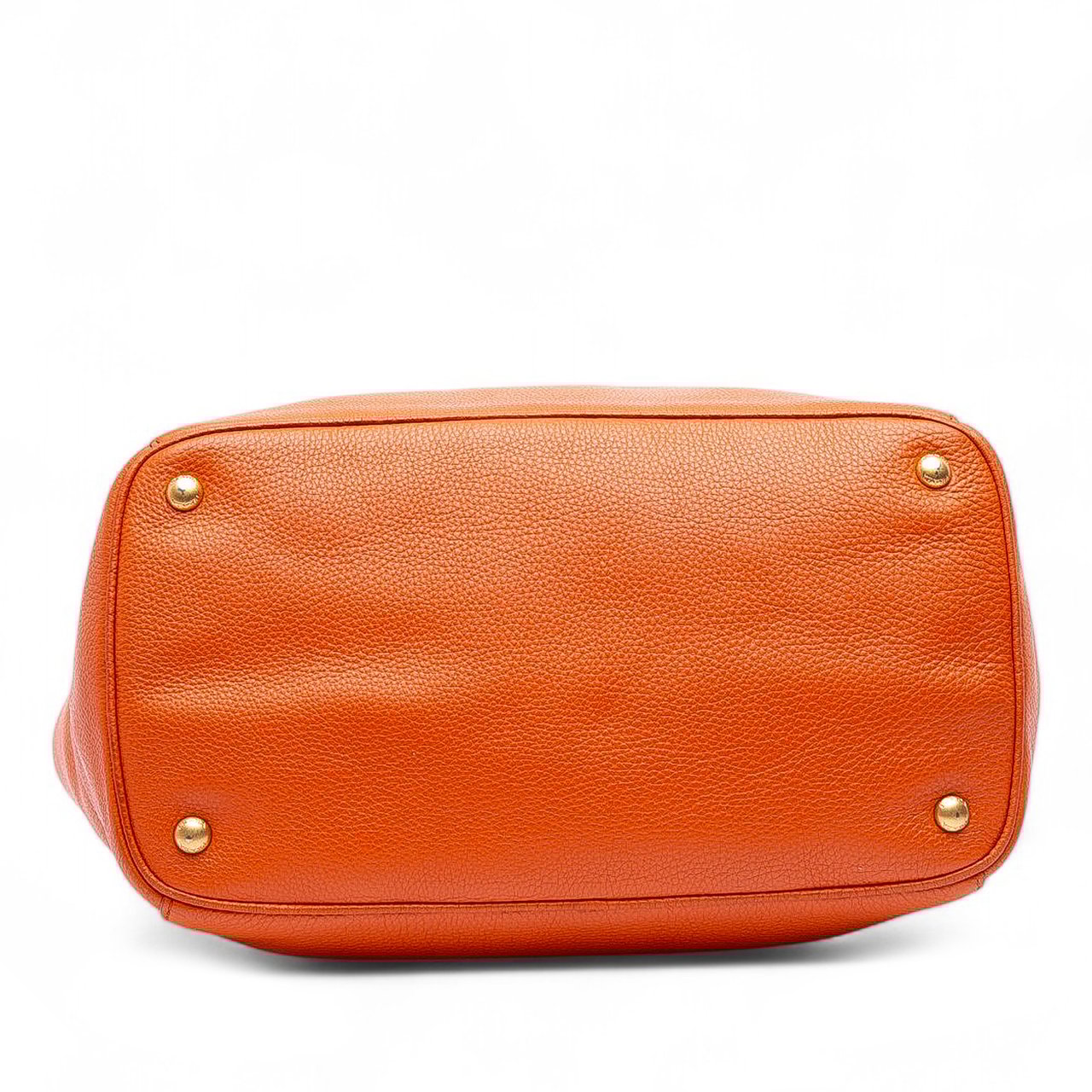 Prada Vitello Daino Open Convertible Tote Oranje
