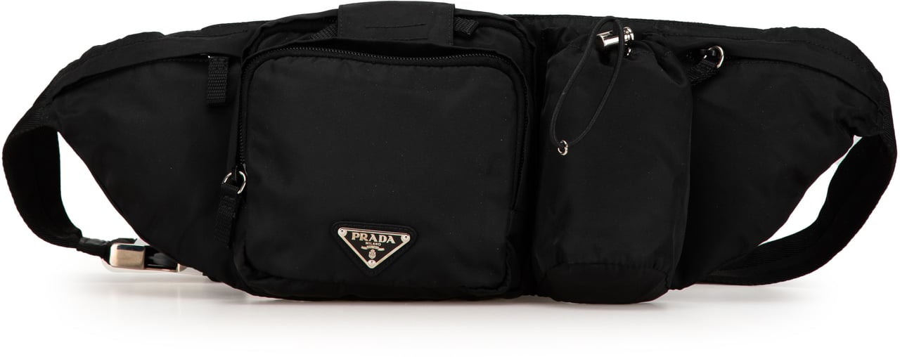 Prada Tessuto Multi Pocket Belt Bag Zwart