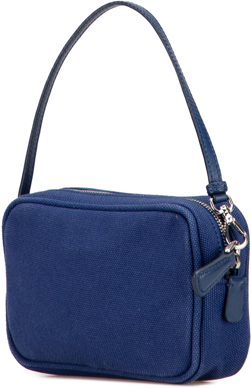 Prada Canvas Canapa Pouch Blauw