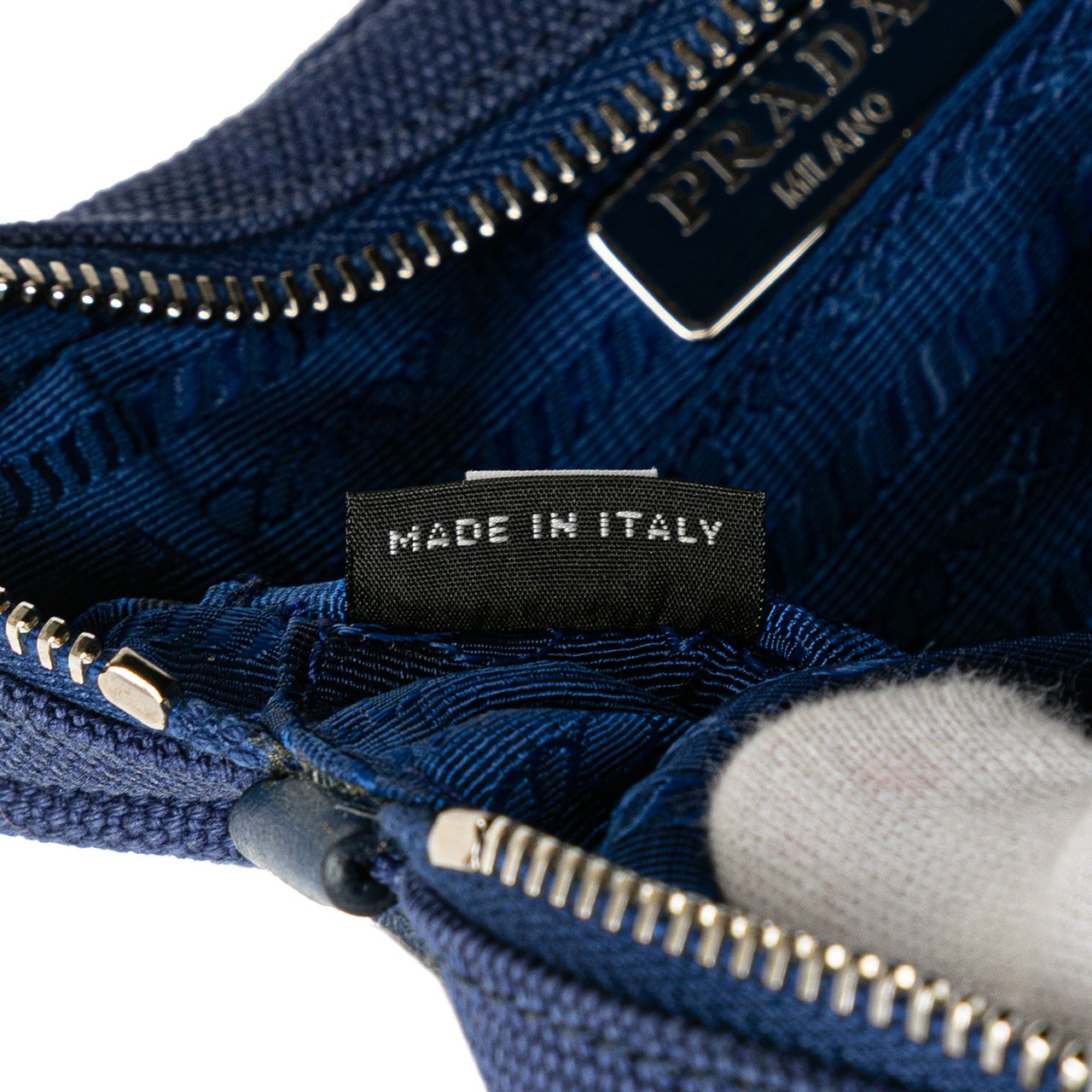 Prada Canvas Canapa Pouch Blauw