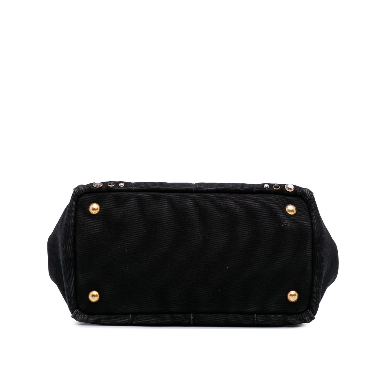 Prada Small Canvas Canapa Bijoux Satchel Zwart