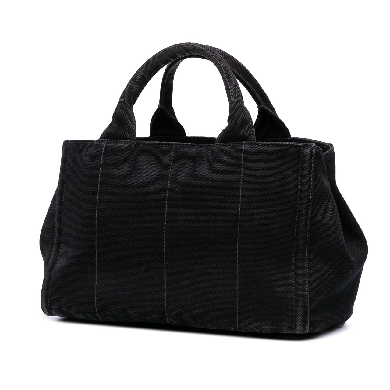 Prada Small Canvas Canapa Bijoux Satchel Zwart