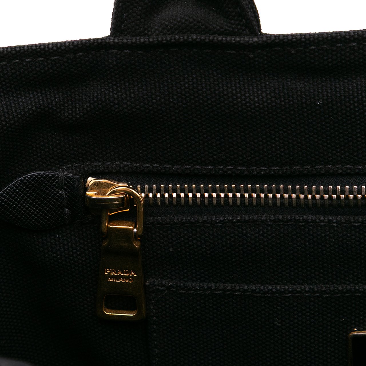 Prada Small Canvas Canapa Bijoux Satchel Zwart