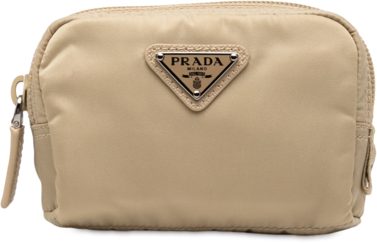 Prada Tessuto Cosmetic Pouch Bruin