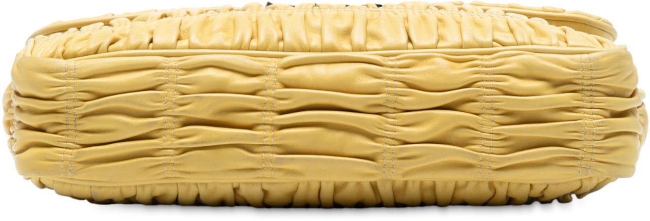 Prada Medium Nappa Gaufre Sound Chain Flap Geel