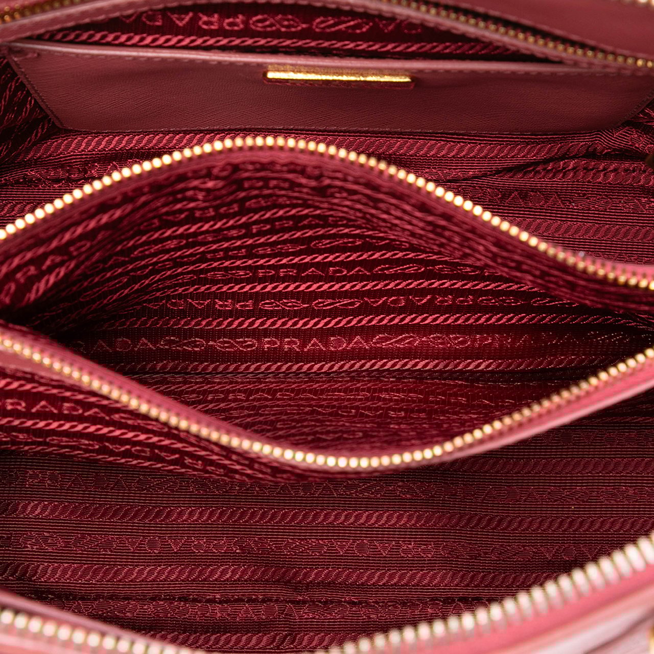 Prada Medium Saffiano Lux Promenade Satchel Roze