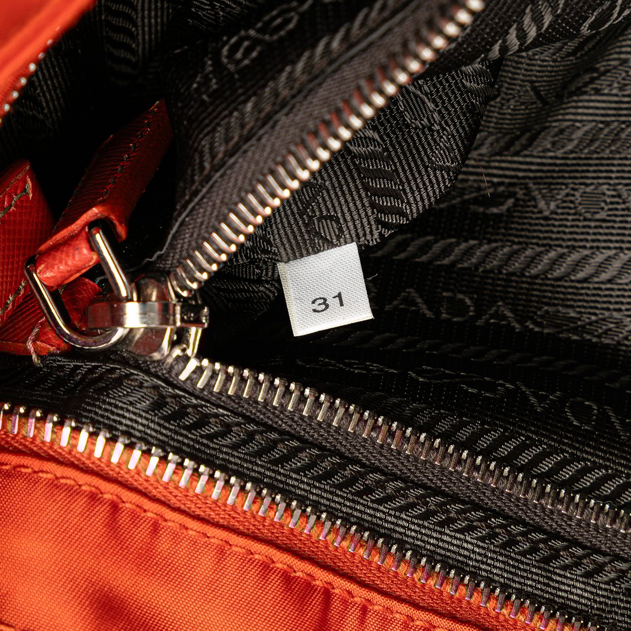 Prada Tessuto Zip Top Crossbody Oranje