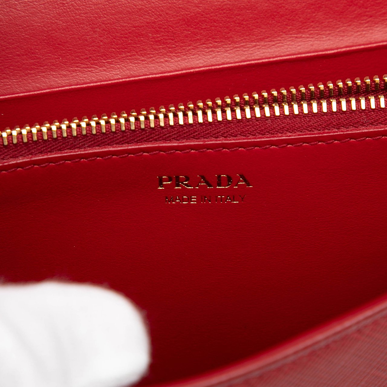 Prada Saffiano Wallet on Strap Rood