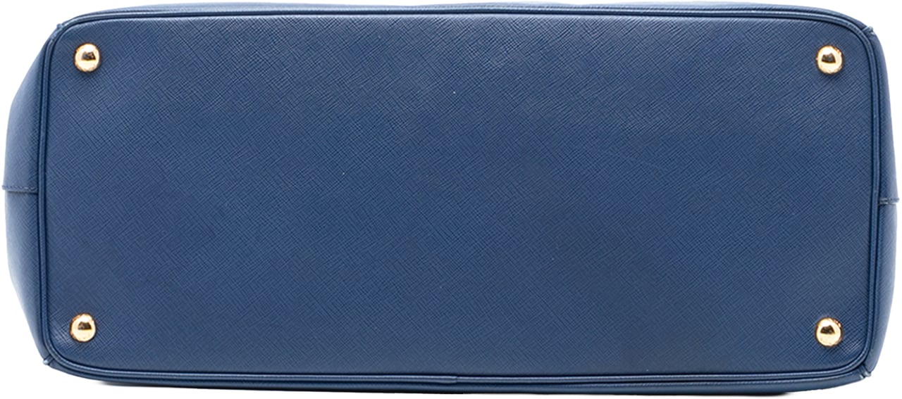 Prada Extra Large Saffiano Lux Galleria Double Zip Tote Blauw