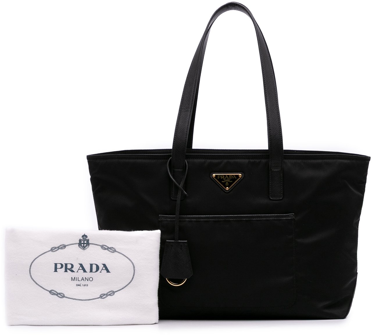 Prada Medium Saffiano Trimmed Re Nylon Re Edition 1978 Tote Zwart